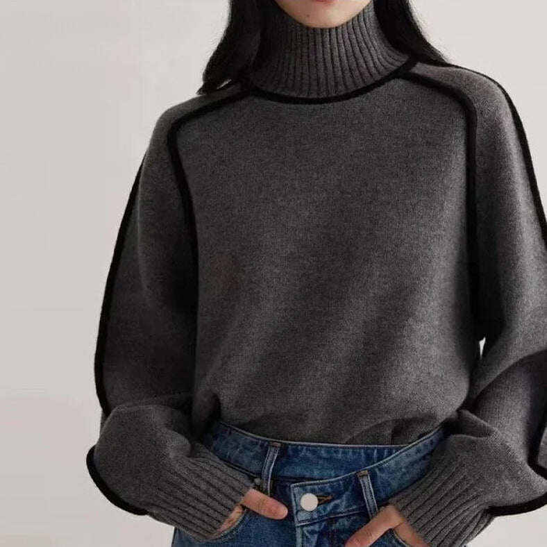 Averi™ High-Neck Piped Sweater