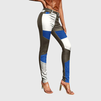 Clara | Tube Pants with Color Block Pattern