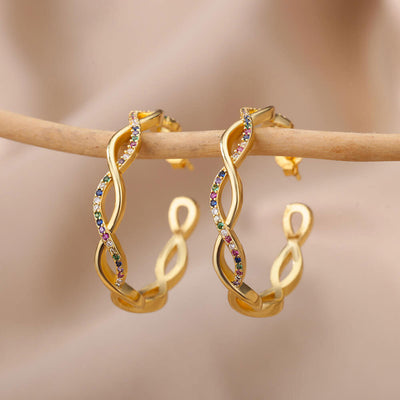 Clara | Wave Earrings 18K Gold