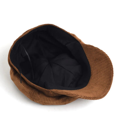 Gabriel | Bruine corduroy newsboy cap in vintage stijl
