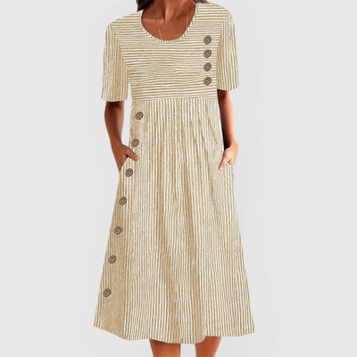 Clara | Striped Midi Dress
