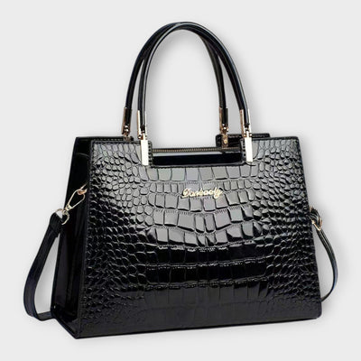 Clara | Glossy Crocodile Pattern Handbag