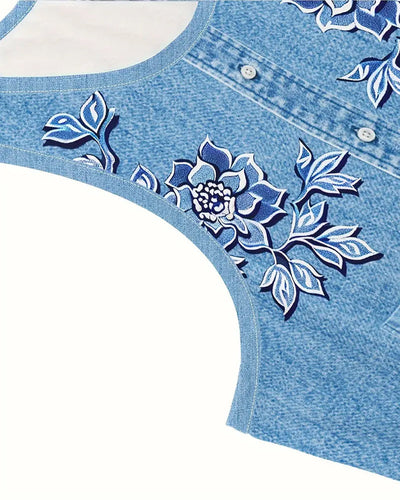 Denise | Mouwloze jurk in denimlook