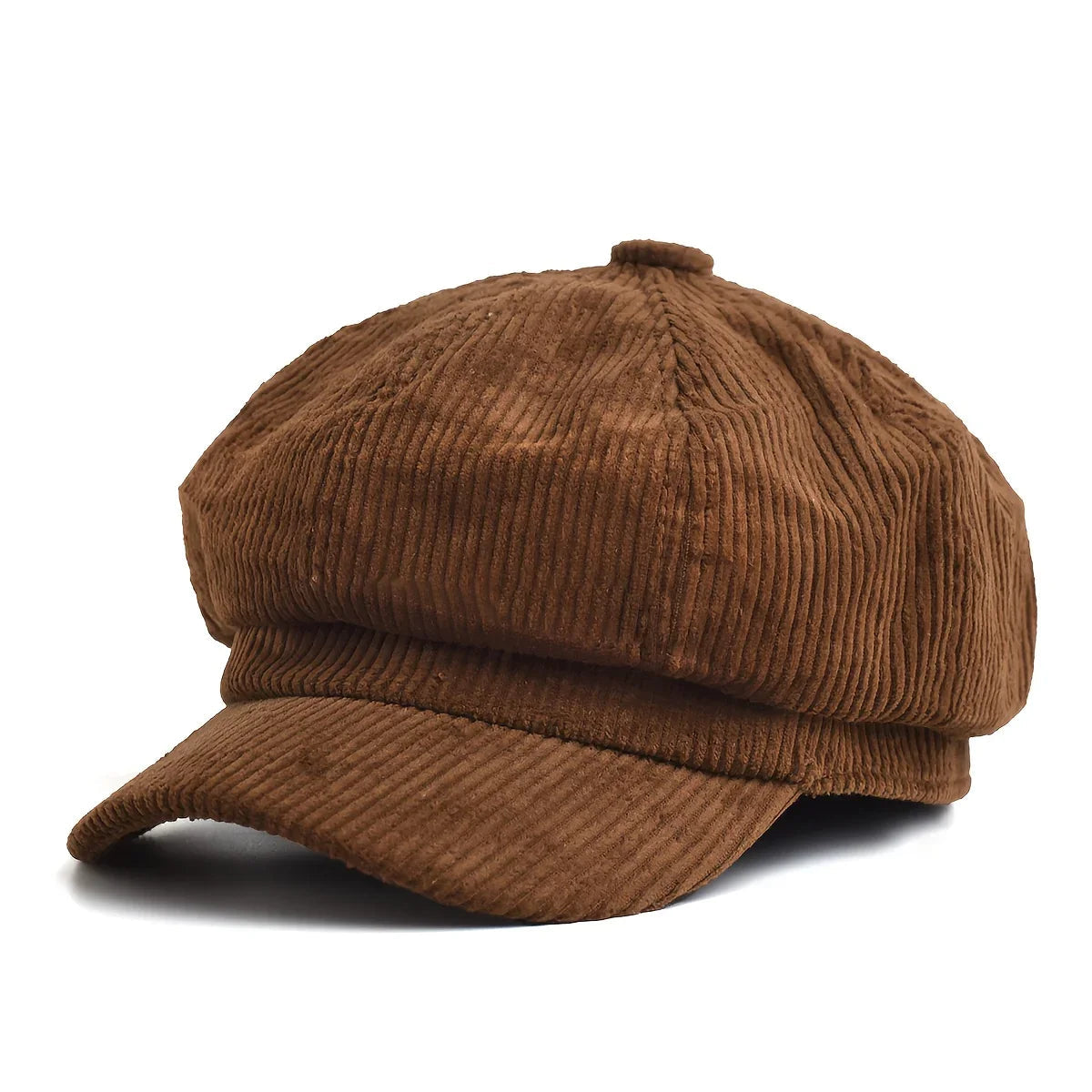 Gabriel | Bruine corduroy newsboy cap in vintage stijl
