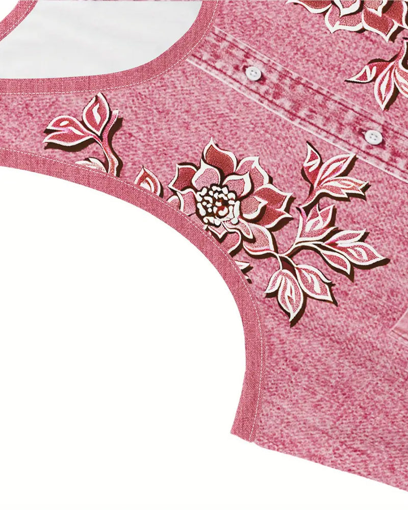 Denise | Mouwloze jurk in denimlook