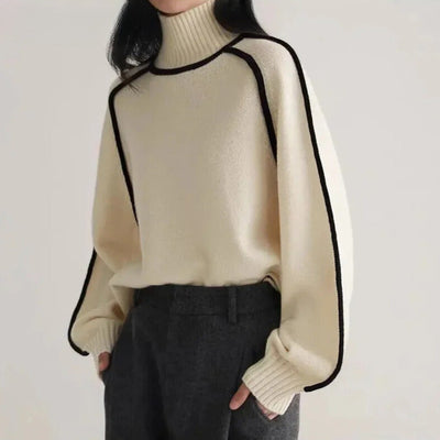Averi™ High-Neck Piped Sweater
