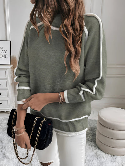 Olive Green Turtleneck Sweater - Soft, Long Sleeve, Chic Urban Wear