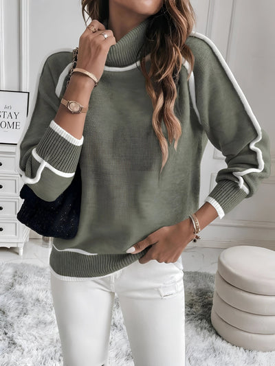 Olive Green Turtleneck Sweater - Soft, Long Sleeve, Chic Urban Wear