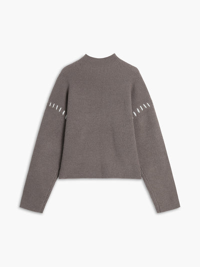 Contrast Stitch Knit Sweater