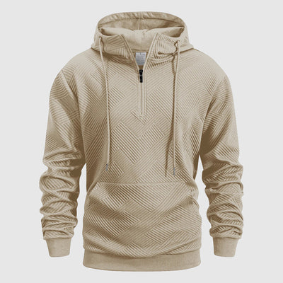Jayden | Hoodie met kwartritsmotief en textuur