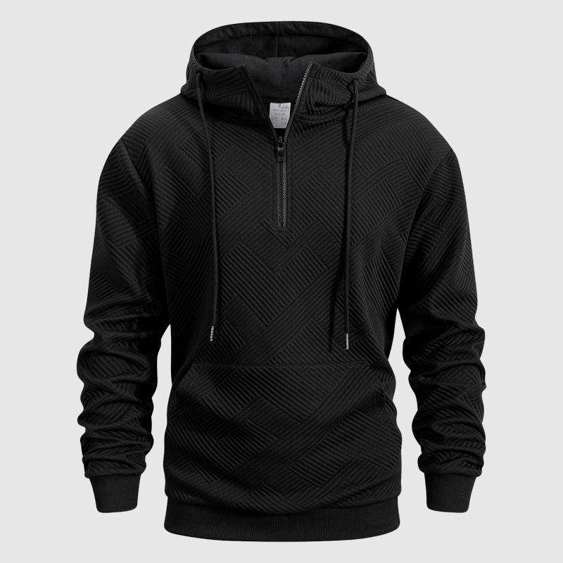 Jayden | Hoodie met kwartritsmotief en textuur