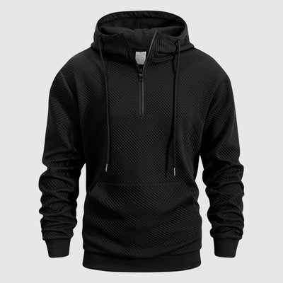 Jayden | Hoodie met kwartritsmotief en textuur
