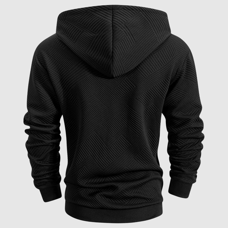Jayden | Hoodie met kwartritsmotief en textuur