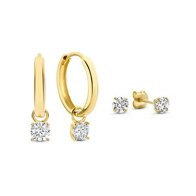 Clara | Diamond Pendant Earrings 18k Gold