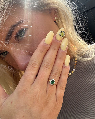 Clara | Green Zirconia Ring 18K Gold