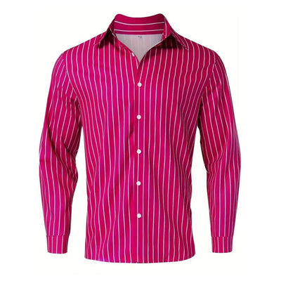 Nikolas | Stijlvol gestreept overhemd met lange mouwen