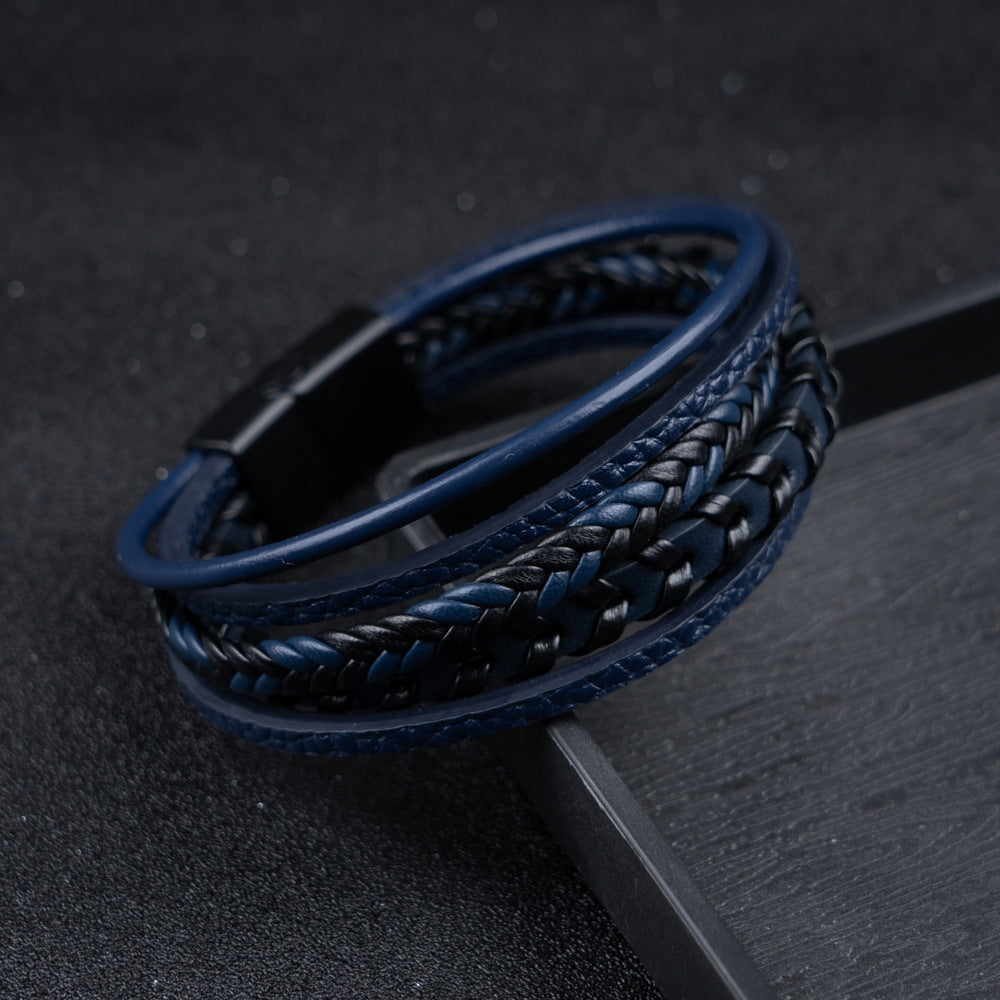 Ragnar Band | Leren Gevlochten Viking Armband