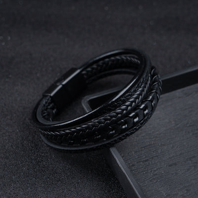 Ragnar Band | Leren Gevlochten Viking Armband