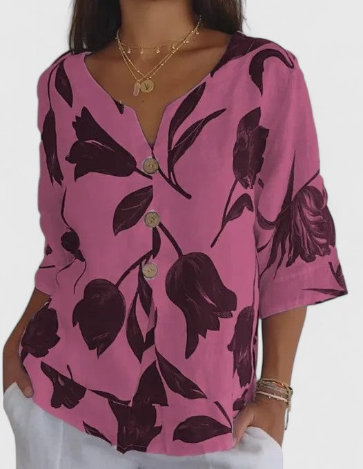 Clara | Elegant Floral Print Blouse