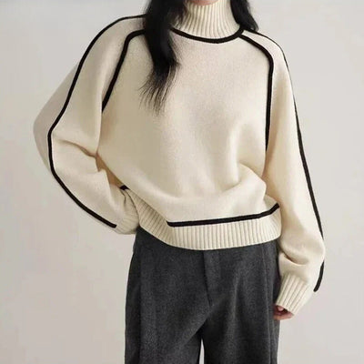 Averi™ High-Neck Piped Sweater
