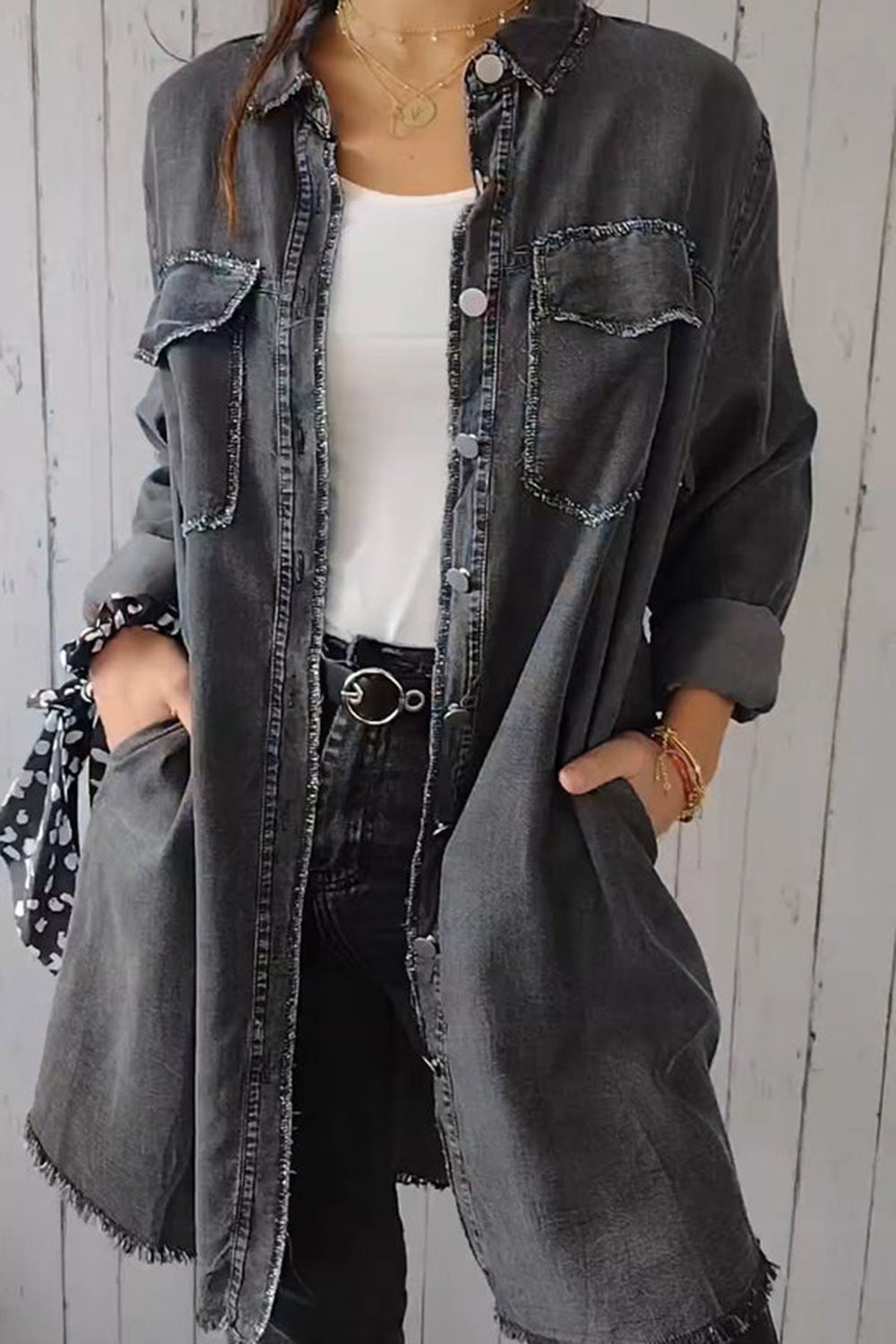 Deandra™ - Oversized Denim Shirt