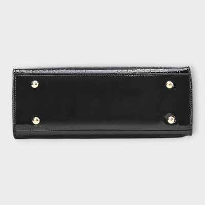 Clara | Glossy Crocodile Pattern Handbag