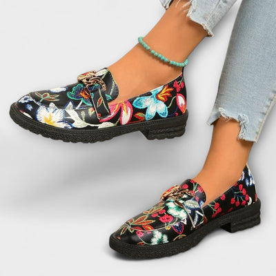 Orla – Multikleurige Loafers met Bloemenpatroon