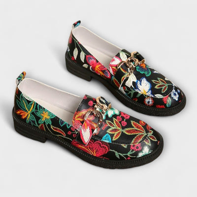 Orla – Multikleurige Loafers met Bloemenpatroon