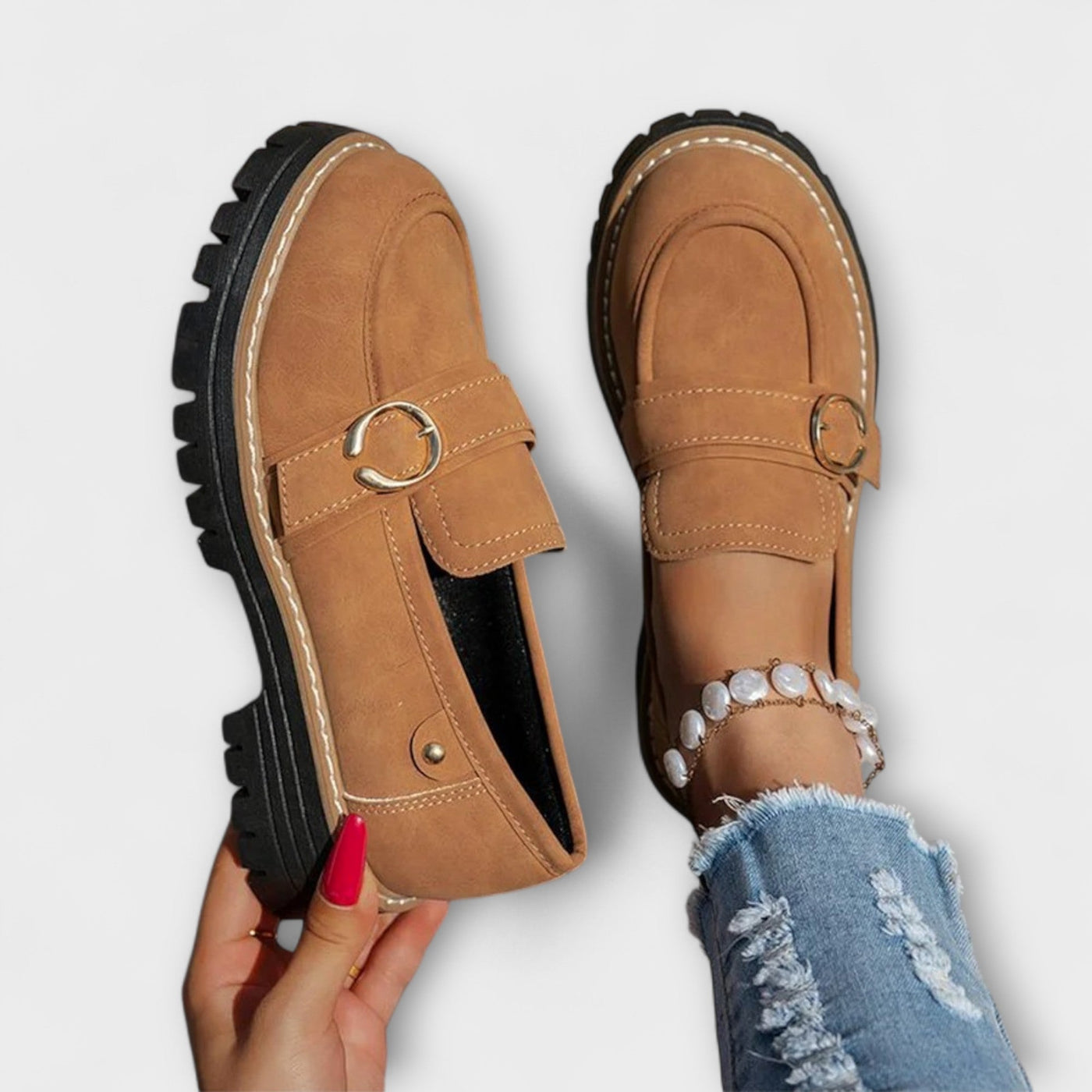 Lora – Casual Loafers met Ronde Neus
