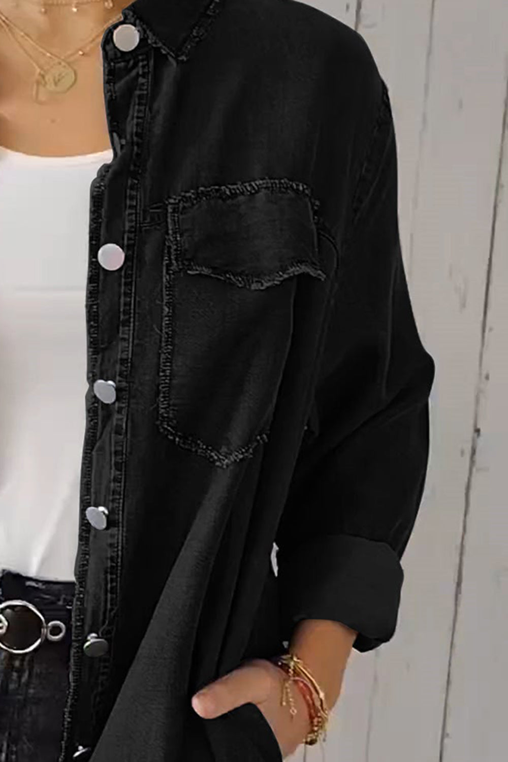 Deandra™ - Oversized Denim Shirt
