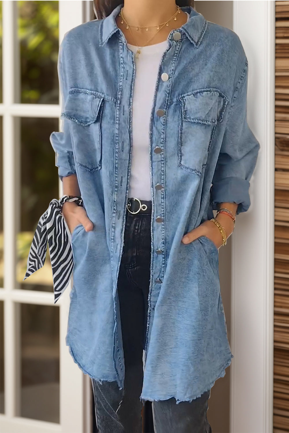 Deandra™ - Oversized Denim Shirt