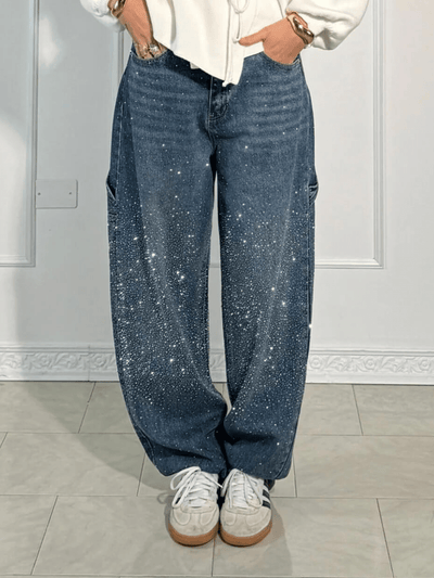 Julia | Trendy Balloon Carpenter Jeans met Glitters