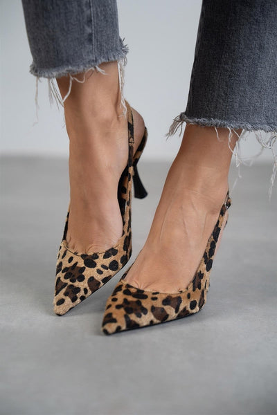 Aurélie | Slingback pumps met luipaardprint
