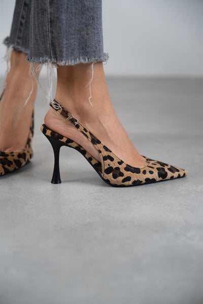 Aurélie | Slingback pumps met luipaardprint
