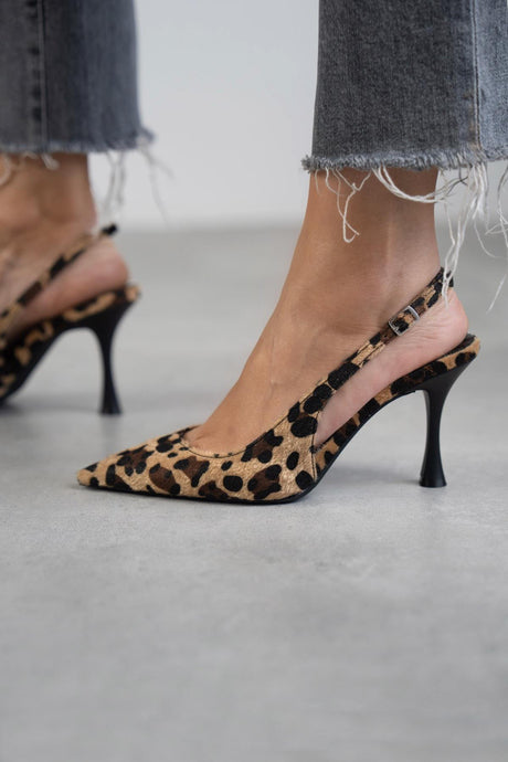 Aurélie | Slingback pumps met luipaardprint